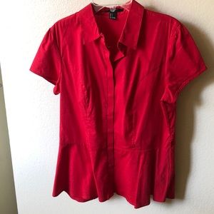 Red short sleeve button up